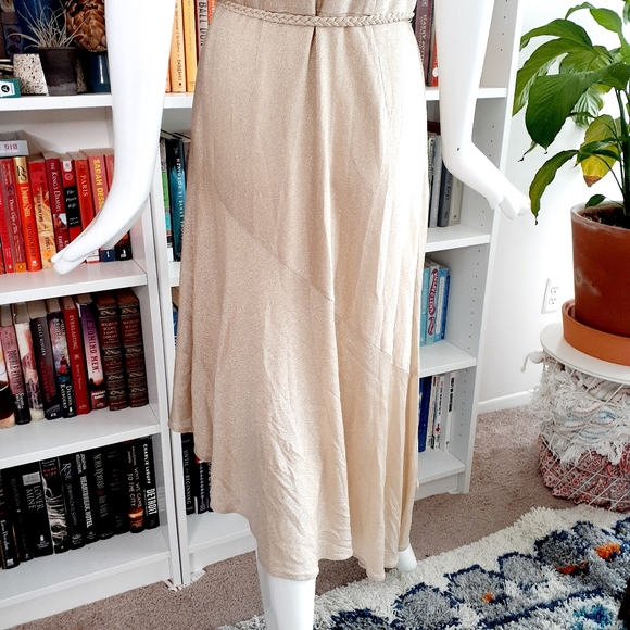 NWT Liz Claiborne Gold Shimmer Asymmetric Dress P6474 - Picture 6 of 9